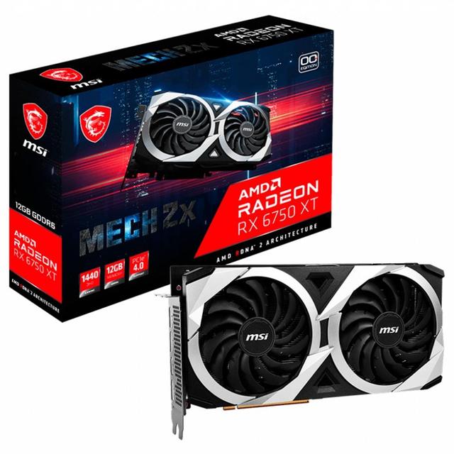 Placa de Vídeo RX 6750 XT Mech MSI AMD Radeon, 12GB GDDR6, Ray Tracing - RX 6750 XT MECH 2X 12G OC