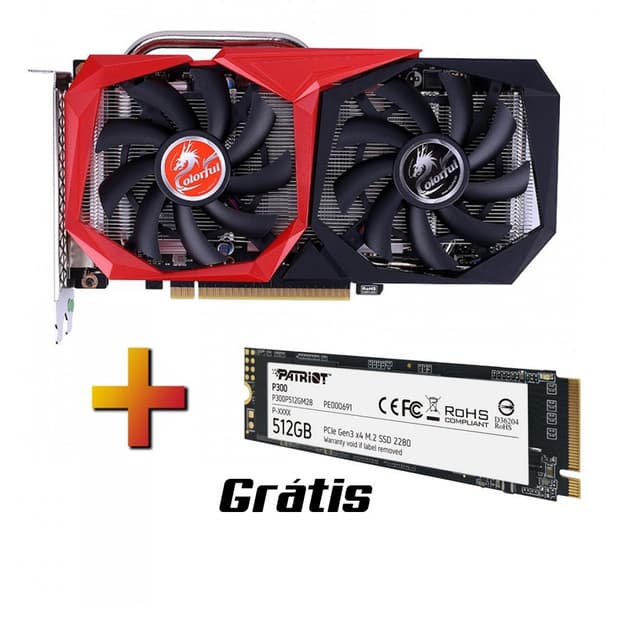 Placa De Vídeo Colorful GeForce RTX 2060 6GB + Grátis: SSD Patriot P300 512GB