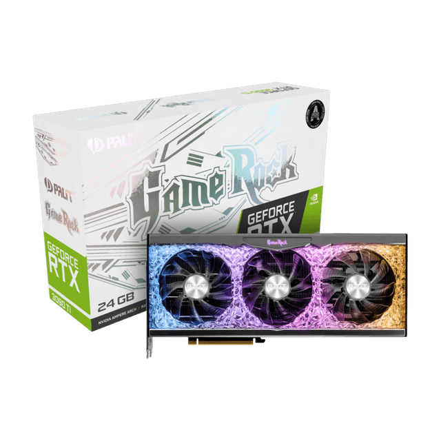 Placa De Vídeo Palit NVIDIA GeForce RTX 3090 Ti GameRock, 24GB GDDR6X, DLSS, Ray Tracing, NED309T019SB-1