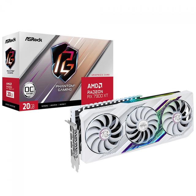 Placa De Vídeo ASRock AMD Radeon RX 7900 XT Phantom Gaming White OC, 20GB, GDDR6, FSR, Ray Tracing, 90-GA