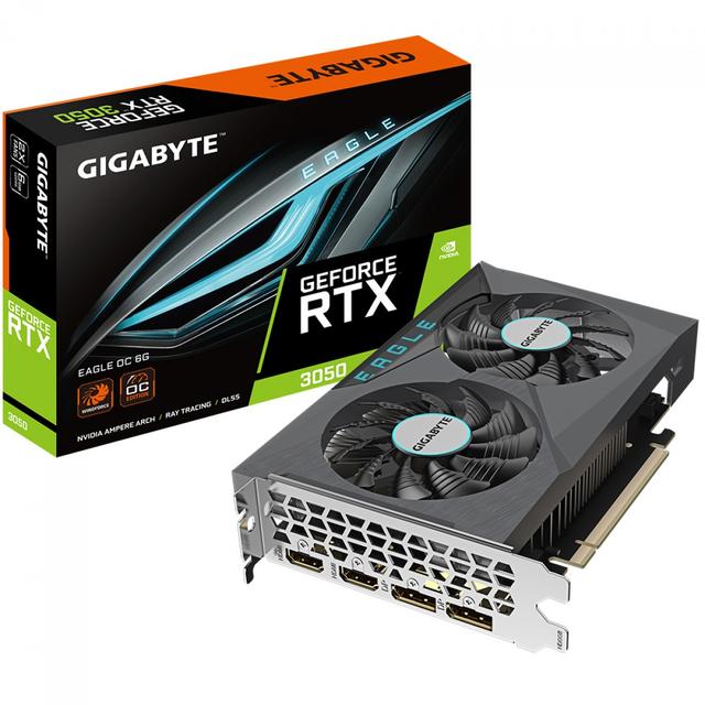 Placa de Vídeo Gigabyte NVIDIA GeForce RTX 3050 EAGLE OC, 6GB, GDDR6, DLSS, Ray Tracing, GV-N3050EAGLE OC