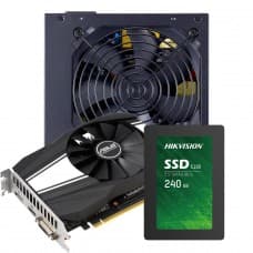 KIT FPS, PLACA DE VÍDEO ASUS PHOENIX GEFORCE GTX 1660 SUPER OC + FONTE COOLER MASTER MPE 550W + SSD 240G