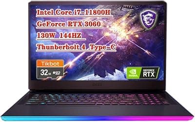 MSI GE76 Raider Gaming Laptop Intel Core i7-11800H, GeForce RTX 3060, 17.3" FHD 144HZ, 16GB RAM 1TB NVMe SSD, Wi-Fi6, Windows 10 