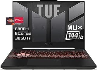ASUS Laptop para jogos TUF Gaming A15 15,6" FHD 144Hz - AMD Ryzen 7 -6800H -RTX 3050 Ti, DDR5, MUX, RGB retroiluminado KB, WiFi 6, cinza, Win 1, com HDMI (16GB RAM | 2TB PCIe SSD) 