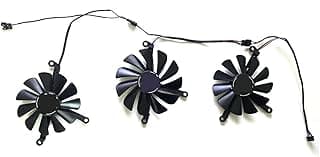 LINGFE Fã de refrigeração Radeon RX 5700 XT Compatível para Xfx Radeon RX 5700 XT THICC III Ultra RX-57XT8TBD8 Fã da placa de vídeo CF1010U12S 4pin 85mm joyous (Blade Color : 3pcs) 