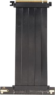 Cabo Riser PCIE 4.0 X16 de Alta Velocidade Extensão de GPU de 90 Graus para RTX 4090, Flexível e Eficiente, Proteção contra Interferência Eletromagnética (Preto) 