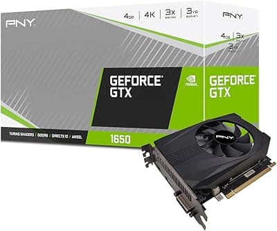 PNY GeForce® GTX 1650 4GB GDDR6 Placa gráfica de ventilador único 