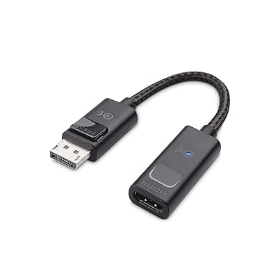 Cable Matters Adaptador 8K DisplayPort 1.4 para HDMI com 4K 120Hz ou 8K 60Hz, porta de exibição unidirecional 1.4 para HDMI 8K adaptador de cabo em preto, suporte para RTX 3080/3090, RX 6800/6900 e mais 