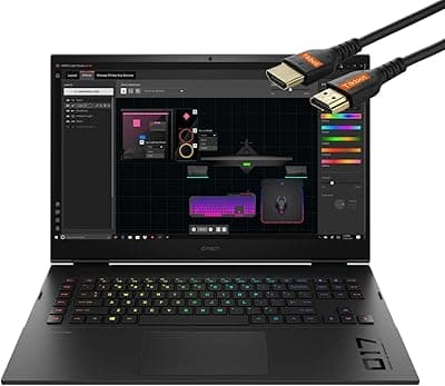 HP Laptop para jogos OMEN de 17,3 polegadas - Intel Core i7-12700H de 12ª geração - GeForce RTX 3070 Ti(TGP: 150W) – 2K (2560 x 1440) 165Hz – com HDMI (16GB DDR5 | 1TB PCIe SSD) 