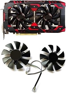 LINGFE 2PCS Fan DIY 87mm PLA09215B12H DC12V 0.55A 4PIN GPU Compatível com fãs para Dataland Radeon RX 580 590 Placa de gráficos de amostra de ouro do diabo vermelho joyous (Blade Color : DIY FAN) 