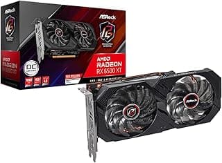 ASRock AMD Radeon RX 6500 XT Phantom Gaming D 4GB OC GDDR6 0dB Refrigeração Silenciosa 18 Gbps 64-bit 7680 x 4320 Placa Gráfica Dual Fan HDMI DisplayPort 