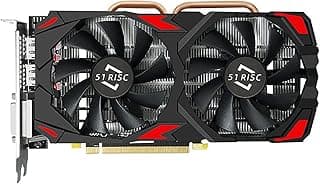 51RISC Placa de Vídeo RX580 8GB Versão de Atualização GDDR5 DP X3 HDMI X1 para Mineração e Jogos (RX 580 8GB) 