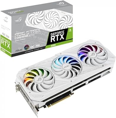 Placa de Vídeo Asus GeForce RTX 3090 24GB GDDR6X ROG STRIX Gaming White Edition 