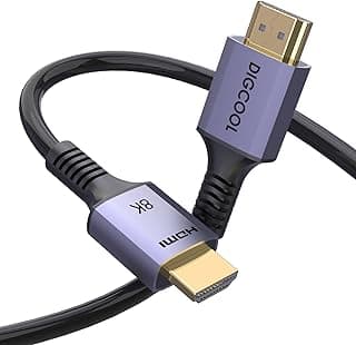 DIGCOOL Cabo HDMI 8K 10FT/3M, HDMI 2.1 48Gbps 4K @120Hz 8K @60Hz, eARC RTX 3090 HDCP 2.2 e Dolby 2.3 para Roku TV, FireTV, Sony TV, LG CX TV, Roku TV, PS5, Xbox Series X, Monito, PC, Blu-ray 