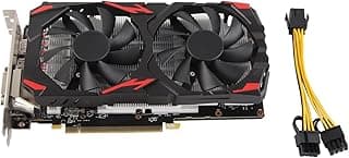 Placa Gráfica ANKROYU RX 580, 8GB GDDR5 256bit Suporte 8K 2 Ventiladores De Resfriamento 16 PCI Express 3.0 Placa Gráfica Para Jogos Para Escritório Doméstico 