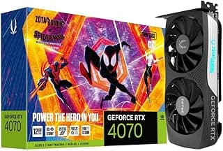 Placa de Video RTX 4070 12GB GDDR6X 192Bits Twin Edge OC Spiderman ZOTAC ZT-D40700H-10SMP 
