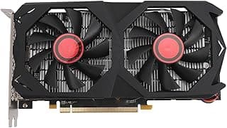 Placa Gráfica RX 580 para Jogos de Desktop, Placa Gráfica para Jogos RX580 8GB GDDR5 256Bit PCI Express, Saída DP HD MI DVI, Placa de Vídeo RX 580 Com Ventilador Duplo para Gpu 