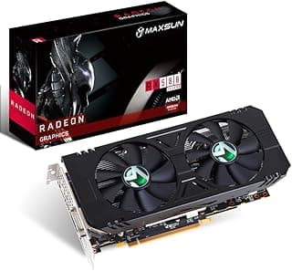 maxsun Placa de vídeo AMD Radeon RX 580 8GB 2048SP GDDR5 GPU para PC Gaming 256-Bit DirectX 12 DVI, HDMI, DisplayPort Multi Monitores Extend (preto) 