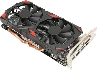 Pyhodi Placa gráfica RX 580, suporta placa gráfica 8K Gaming 8 GB GDDR5 16 PCI Express 3.0 2 ventiladores de refrigeração para casa 