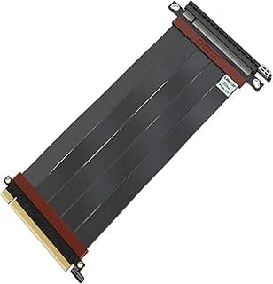 LINKUP - Cabo Riser Ultra PCIe 4.0 X16 [RTX4090 RX6950XT x570 B550 Z690 Testado] Suporte vertical blindado de alta velocidade PCI Express Gen4 soquete reto (20 cm/7,8") compatível com 3.0 Gen3 e TT 