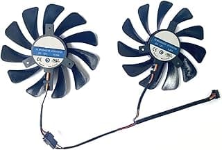 DbHFgjMN Novo 2pcs 95mm FDC10U12S9-C CF1010U12S 4PIN RX590 Fã de refrigeração compatível com XFX RX580 GPU Por Seu RX 590 580 570 Fãs de placa de vídeo gráficos pleasantly (Blade Color : DIY FAN) 