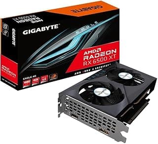 PLACA DE VIDEO GIGABYTE RX 6500XT EAGLE 4GB GDDR6 64BIT GV-R65XTEAGLE-4GD G10, PRETO 