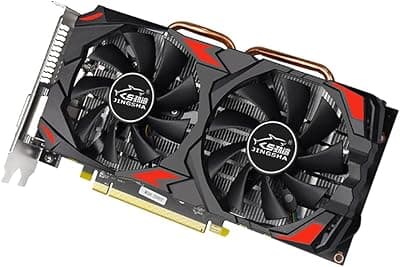 RX580 Gaming Graphics Card 8GB/GDDR5/256bit Memory 1257/1340MHz Core Frequency 2 Cooling Fans Design 3*DP+HD+DVI Ports 