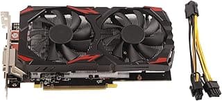 Kadimendium Placa gráfica suporte 8K Bom desempenho 16 PCI Express 3.0 RX 580 Placa gráfica 2 ventiladores de resfriamento para casa 