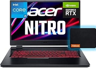 2022 Acer Nitro 5 17.3" FHD IPS 144Hz Gaming Laptop Core i5 12500H(Beats i7-11800H) NVIDIA RTX 3050 TGP 95W Thunderbolt 4 Intel Killer Ethernet w/Mouse Pad (16GB RAM | 1TB PCIe SSD) 