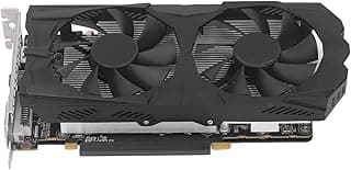 Placa gráfica RX 580, placa gráfica para jogos 8G DDR5 256BIT, ventoinhas de resfriamento duplas, com três DP, uma interface multimídia HD e um DVI, placa gráfica de jogos HD de 60Hz 4K 1080P PC placa gráfica de jogos (RX580 8G D5) 