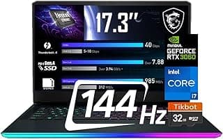 MSI GE76 Raider Gaming Laptop Intel Core i7-11800H, GeForce RTX 3060, 17.3" FHD 144HZ, 32GB RAM2TB NVMe SSD, Wi-Fi6, Windows 10 