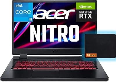2022 Acer Nitro 5 17.3" FHD IPS 144Hz Gaming Laptop Core i5 12500H(Beats i7-11800H) NVIDIA RTX 3050 TGP 95W Thunderbolt 4 Intel Killer Ethernet w/Mouse Pad (8GB RAM | 512GB PCIe SSD) 