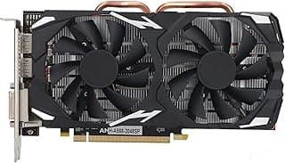 RX580 Graphics Card, 8GB GDDR5 256BIT Game Graphics Card Com Dual Cooling Fans, Resolução 7680 X 4320 Low Noise Computer Graphics Card for Windows 10 11 for Vista for Linux 