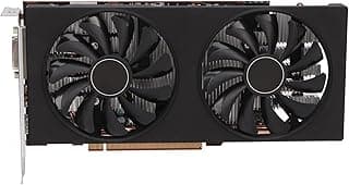 Placa Gráfica para Jogos, RX5500 XT 8 GB GDDR6 Placa Gráfica 256 Bits Suporte DP DVI Com 2 Ventiladores de Resfriamento para PC 