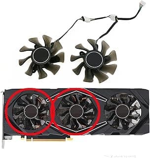 LINGFE 3 pecas GA82S2H 75mm 4pin RTX2080 TI GPU FAN Compatível para Galax KFA2 GeForce RTX 2070 2080 2080 Ti Sg Placas gráficas de edição como substituição joyous (Blade Color : 2pcs) 