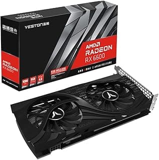 Daconovo RX6600-8G D6 GAEA gráfica para jogos 8G/128bit/GDDR6 memória 2 ventiladores de resfriamento traseira de metal 3 * DP + portas de saída HD 