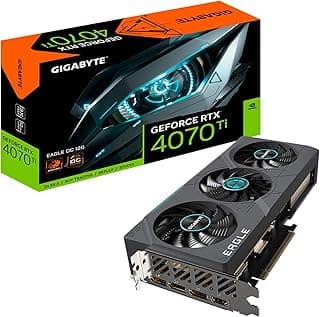 GIGABYTE Placa de vídeo GeForce RTX 4070 Ti Eagle OC 12G (rev. 2.0), 3 ventoinhas WINDFORCE, placa de vídeo GDDR6X de 192 bits de 12 GB, GV-N407TEAGLE OC-12GD REV2.0 