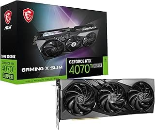 MSI Gaming RTX 4070 Ti Super 16G Gaming X Slim Graphics Card (NVIDIA RTX 4070 Ti Super, 256 bits, Boost Clock: 2685 MHz, 16GB GDRR6X 21 Gbps, HDMI/DP, Arquitetura Ada Lovelace) 