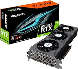 Gigabyte Placa de vídeo GeForce RTX 3070 Eagle OC 8G (REV2.0), 3X ventoinhas WINDFORCE, LHR, 8GB 256-bit GDDR6, GV-N3070EAGLE OC-8GD placa de vídeo 