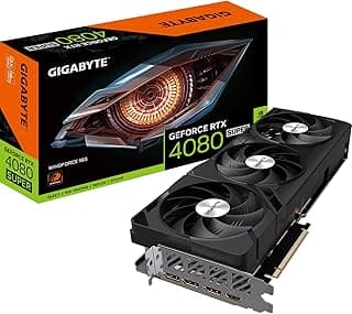 Gigabyte Placa de vídeo GeForce RTX 4080 Super WINDFORCE - 2550MHz Core, 16GB GDDR6X 23000MHz 256-bit Memory, PCI-E 4.0, 3X DP 1.4, 1x HDMI 2.1a, NVIDIA DLSS 3.5, GV-N408SWF3-16GD 