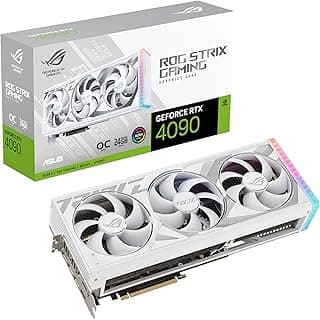 ASUS Placa de vídeo para jogos ROG Strix GeForce RTX 4090 OC Edition branca (PCIe 4.0, 24GB GDDR6X, HDMI 2.1a, DisplayPort 1.4a, DLSS3, suporta 4K) 