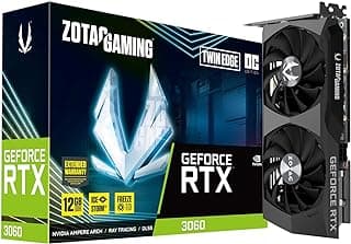 ZOTAC Placa de vídeo Gaming GeForce RTX 3060 Twin Edge OC 12GB GDDR6 192-bit 15 Gbps PCIE 4.0, refrigeração IceStorm 2.0, controle ativo do ventilador, parada de congelamento ZT-A30600H-10M 