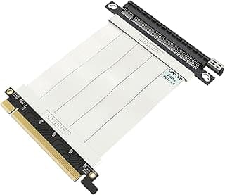 LINKUP - Cabo Riser Ultra PCIe 4.0 X16 [RTX4090 RX6950XT x570 B550 Z690 Tested] Blindado Suporte Vertical de Alta Velocidade para Jogos PCI Express Geração 4 (10 cm) Compatível com Geração 3.0 TT Branco 