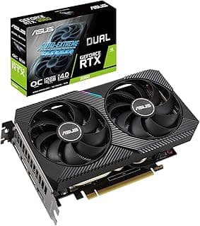 ASUS Placa de vídeo para jogos Dual NVIDIA GeForce RTX 3060 V2 OC Edition 12GB GDDR6 (PCIe 4.0, 12GB de memória GDDR6, HDMI 2.1, DisplayPort 1.4a, design de 2 compartimentos, design de ventilador axial, tecnologia 0dB) 