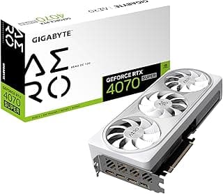 GIGABYTE Placa de vídeo GeForce RTX 4070 Super AERO OC 12G, 3 ventoinhas WINDFORCE, placa de vídeo GDDR6X 192 bits 12GB, GV-N407SAERO OC-12GD 