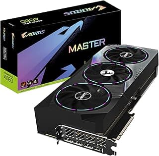 Gigabyte Placa gráfica AORUS GeForce RTX 4080 Master 16G, 3 ventiladores WINDFORCE, placa de vídeo 16GB 256-bit GDDR6X, GV-N4080AORUS M-16GD 