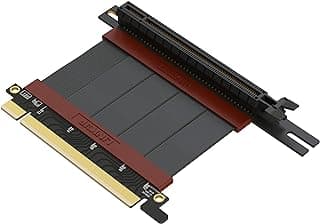 LINKUP - Cabo Riser Ultra PCIe 4.0 X16 [RTX4090 RX6950XT x570 B550 Z690 Testado] Blindado de Alta Velocidade Montagem Vertical para Jogos PCI Express Gen4Soquete de Ângulo Esquerdo (5cm) Compatível com 3.0 Gen3 