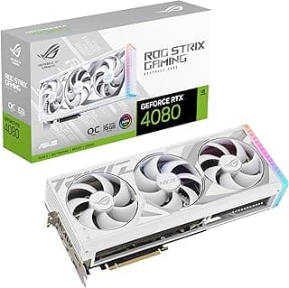 ASUS ROG Strix GeForce RTX 4080 OC Edition Placa gráfica para jogos branca (PCIe 4.0, 16GB GDDR6X, HDMI 2.1a, DisplayPort 1.4a, suporte DLSS3, suporta 4K) 