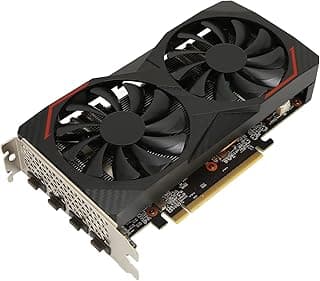 Placa gráfica RX 6600 XT 8GB GDDR6, placa gráfica para jogos 1080P com PCI E 3.0 x 8, portas DP HDMI DVI D, 2 ventoinhas, placa gráfica de 128 bits para jogos, edição de vídeo 