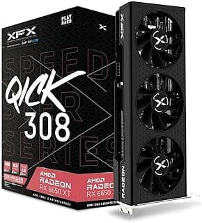 XFX Placa de vídeo Speedster QICK308 Radeon RX 6650XT Ultra Gaming com 8GB GDDR6 HDMI 3xDP, AMD RDNA 2 RX-665X8LUDY, Cor: Preto 